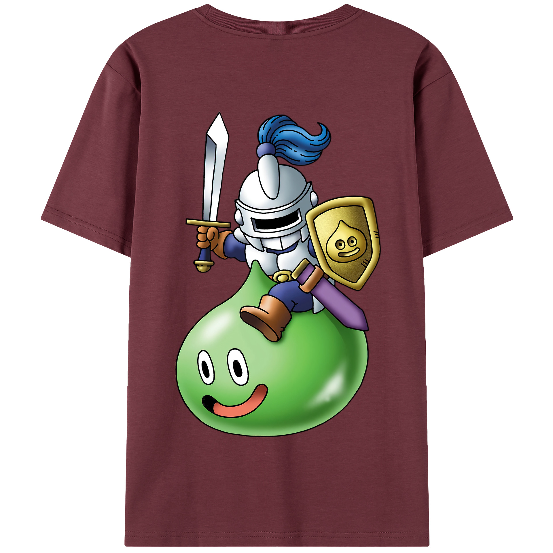 （画像用） ドラゴンクエスト Doragon Kuesuto Dragon Quest 綿100％半袖Tシャツ（背面プリント）